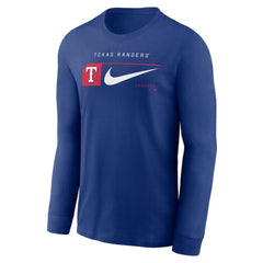 Texas Rangers Nike Local Logo Swoosh Lockup Long Sleeve T-Shirt - Royal T-shirts