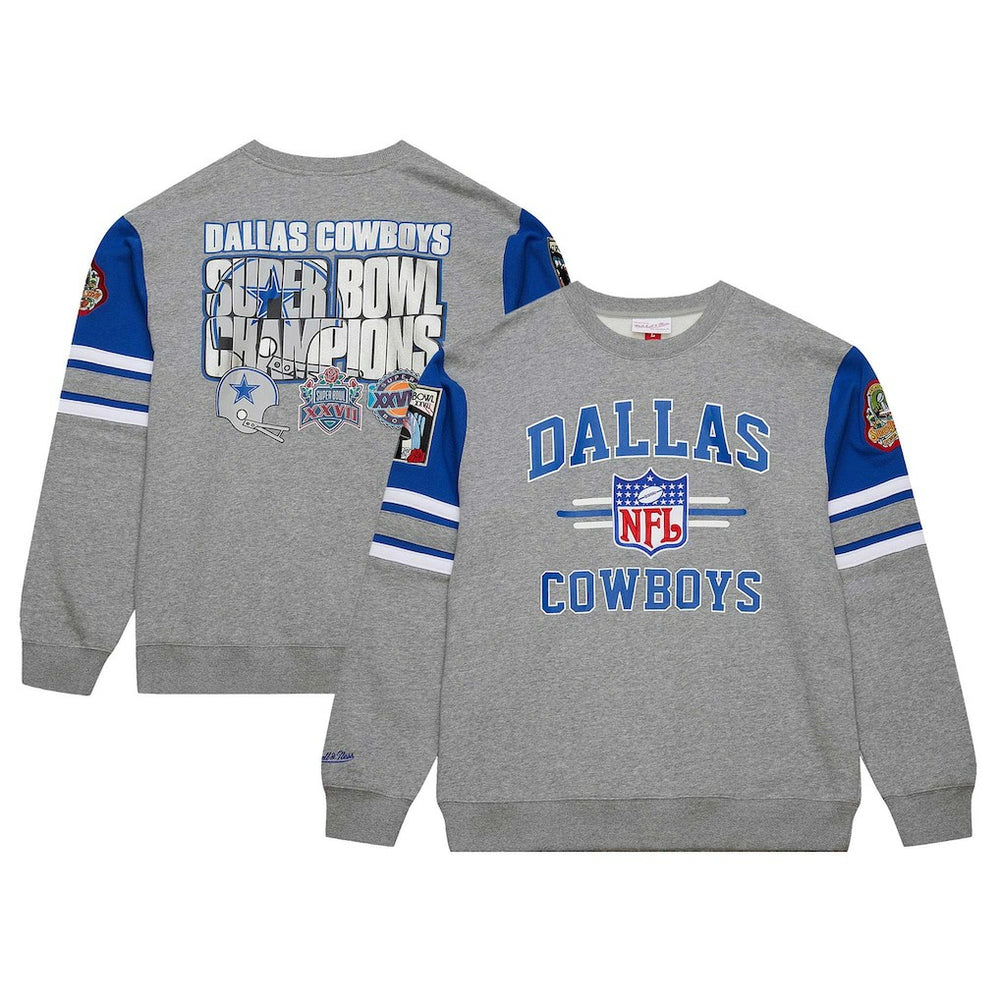 Dallas Cowboys Vintage Logo Pullover Sweatshirt - Heather Gray Pullover