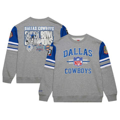 Dallas Cowboys Vintage Logo Pullover Sweatshirt - Heather Gray Pullover