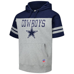 Dallas Cowboys Off Field Vintage Logo Short Sleeve Pullover Hoodie - Gray Hoodies