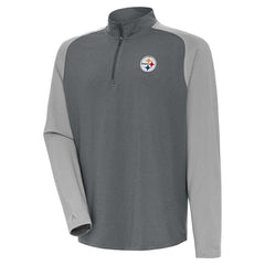 Pittsburgh Steelers Antigua Dauntless Quarter-Zip Top - Heather Charcoal/Gray Tops
