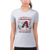 Arizona Diamondbacks G-III 4Her by Carl Banks Women's Super-Slim Fit Lightweight Flowers Graphic T-Shirt - Heather Gray T-shirts