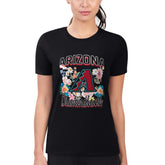 Arizona Diamondbacks G-III 4Her by Carl Banks Women's Super-Slim Fit Lightweight Flowers Graphic T-Shirt - Black T-shirts
