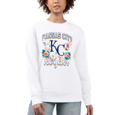 Kansas City Royals G-III 4Her by Carl Banks Women's Flowers Graphic Pullover Sweatshirt - White Pullover