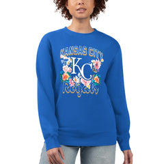 Kansas City Royals G-III 4Her by Carl Banks Women's Flowers Graphic Pullover Sweatshirt - Royal Pullover