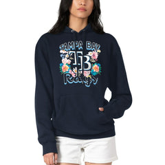 Tampa Bay Rays G-III 4Her by Carl Banks Women's Flowers Graphic Pullover Hoodie - Navy Hoodies