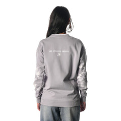 Los Angeles Lakers The Wild Collective Women's Bleached Tie-Dye Pullover Sweatshirt Heather Gray