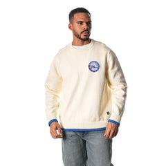 Philadelphia 76ers The Wild Collective Unisex Jacquard Knit Pullover Sweater Cream