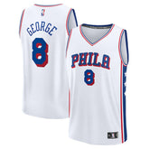 Paul George Philadelphia 76ers Fast Break Replica Player Jersey Association Edition White - Fanatics