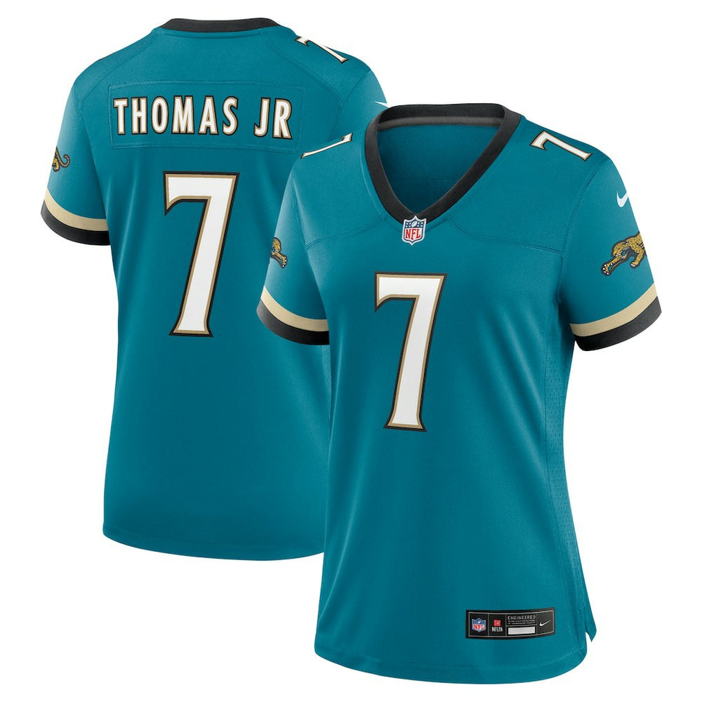Brian Thomas Jr. Jacksonville Jaguars Women's Prowler Throwback Game Jersey - Teal Jerseys