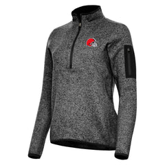 Cleveland Browns Antigua Women's Fortune Half-Zip Jacket - Heather Black Jackets