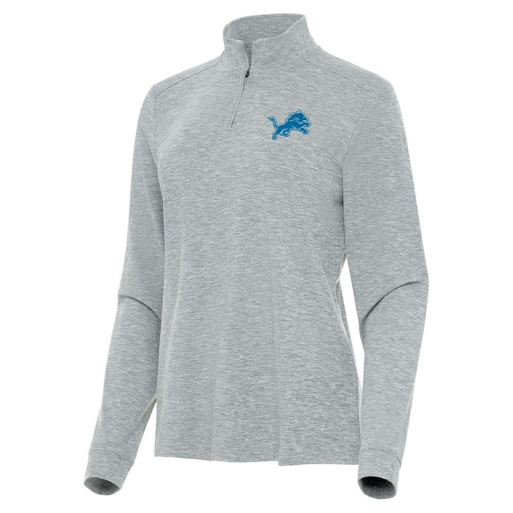 Detroit Lions Antigua Women's Mentor Quarter-Zip Jacket - Heather Gray Jackets