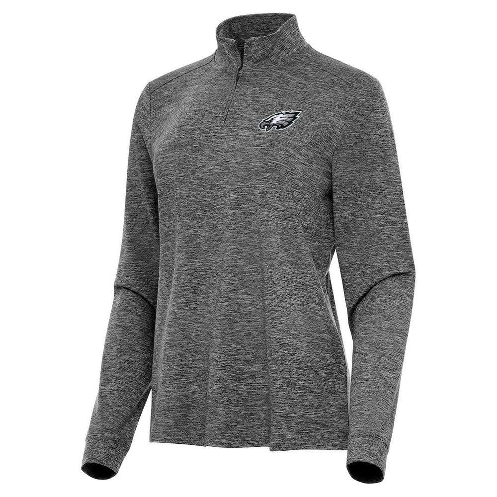 Philadelphia Eagles Antigua Women's Mentor Quarter-Zip Jacket - Heather Black Jackets