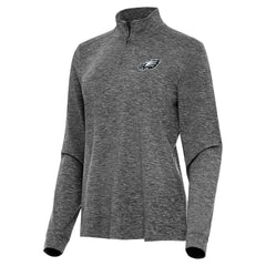 Philadelphia Eagles Antigua Women's Mentor Quarter-Zip Jacket - Heather Black Jackets