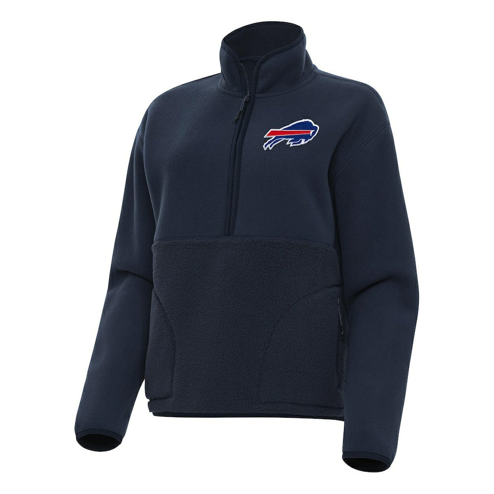 Buffalo Bills Antigua Women's Figure Half-Zip Sweatshirt - Navy Sweatshirts