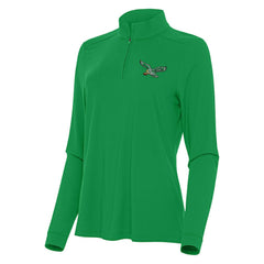 Philadelphia Eagles Antigua Women's Intent Quarter-Zip Sweatshirt - Kelly Green Sweatshirts