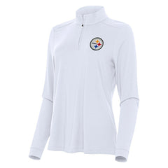 Pittsburgh Steelers Antigua Women's Intent Quarter-Zip Sweatshirt - White Sweatshirts