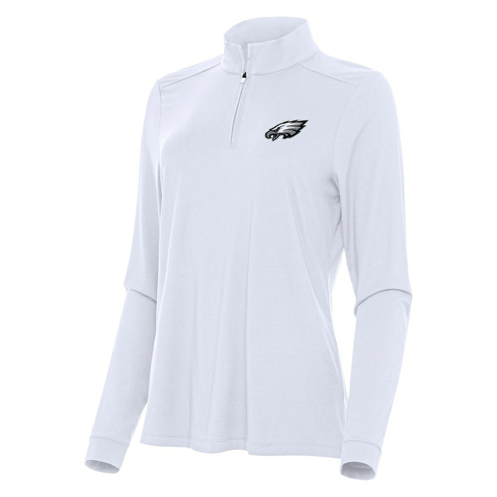 Philadelphia Eagles Antigua Women's Intent Quarter-Zip Sweatshirt - White Sweatshirts