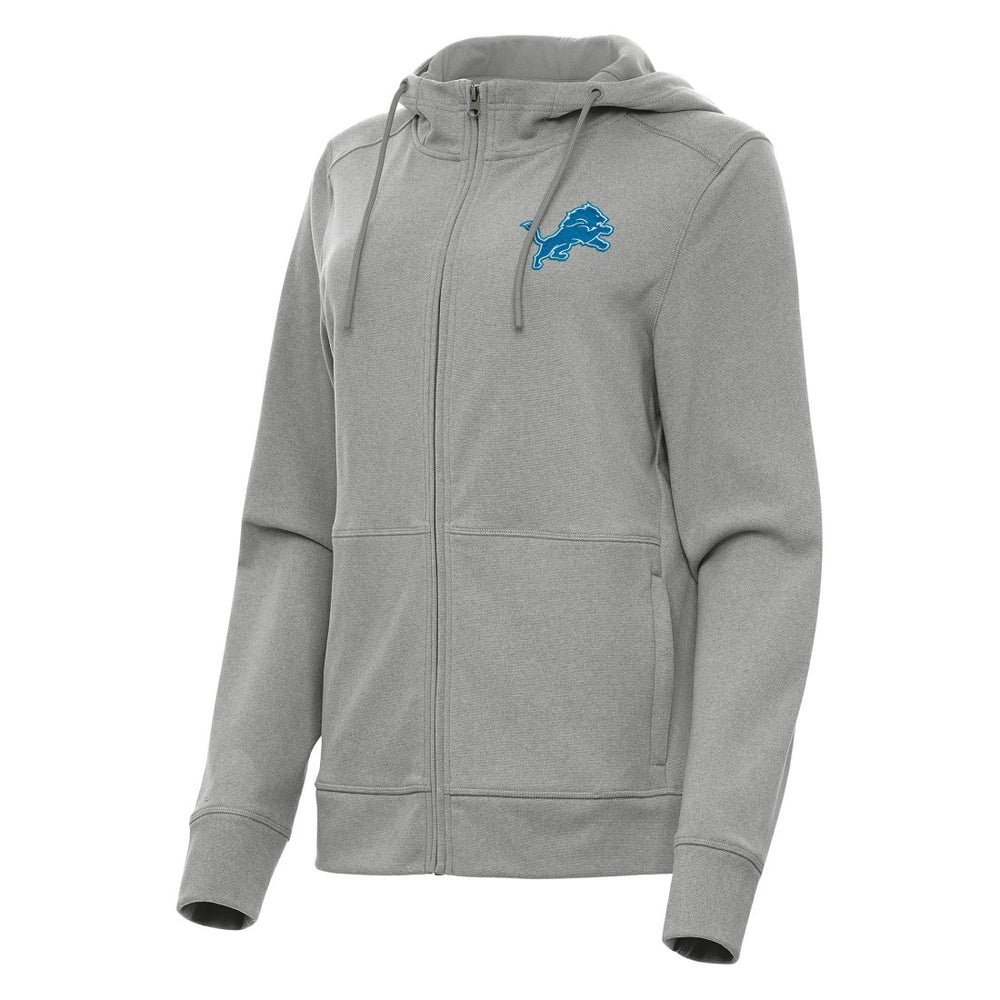 Detroit Lions Antigua Women's Seeker Full-Zip Hoodie Jacket - Heather Gray Hoodies