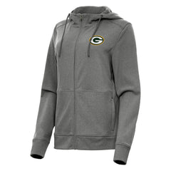 Green Bay Packers Antigua Women's Seeker Full-Zip Hoodie Jacket - Heather Charcoal Hoodies