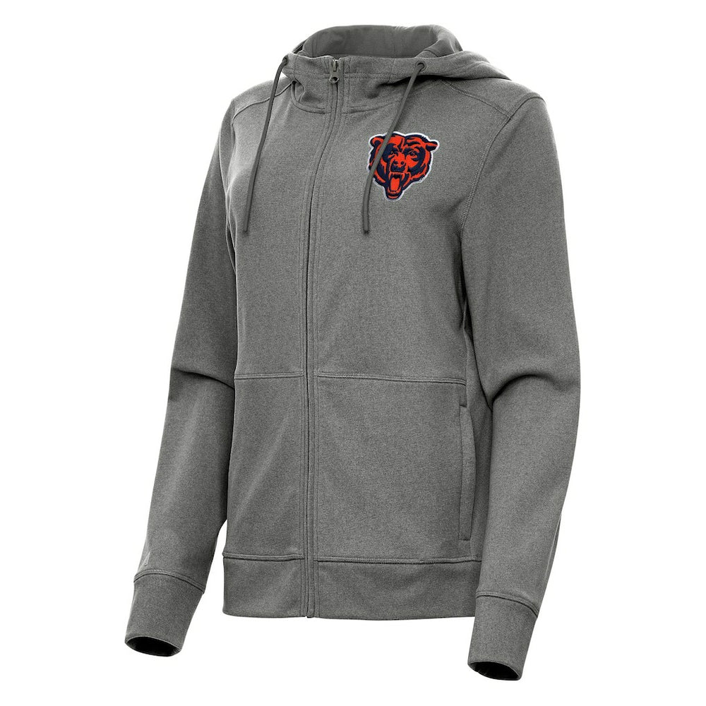 Chicago Bears Antigua Women's Seeker Full-Zip Hoodie Jacket - Heather Charcoal Hoodies