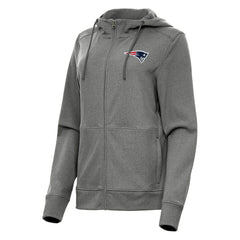 New England Patriots Antigua Women's Seeker Full-Zip Hoodie Jacket - Heather Charcoal Hoodies