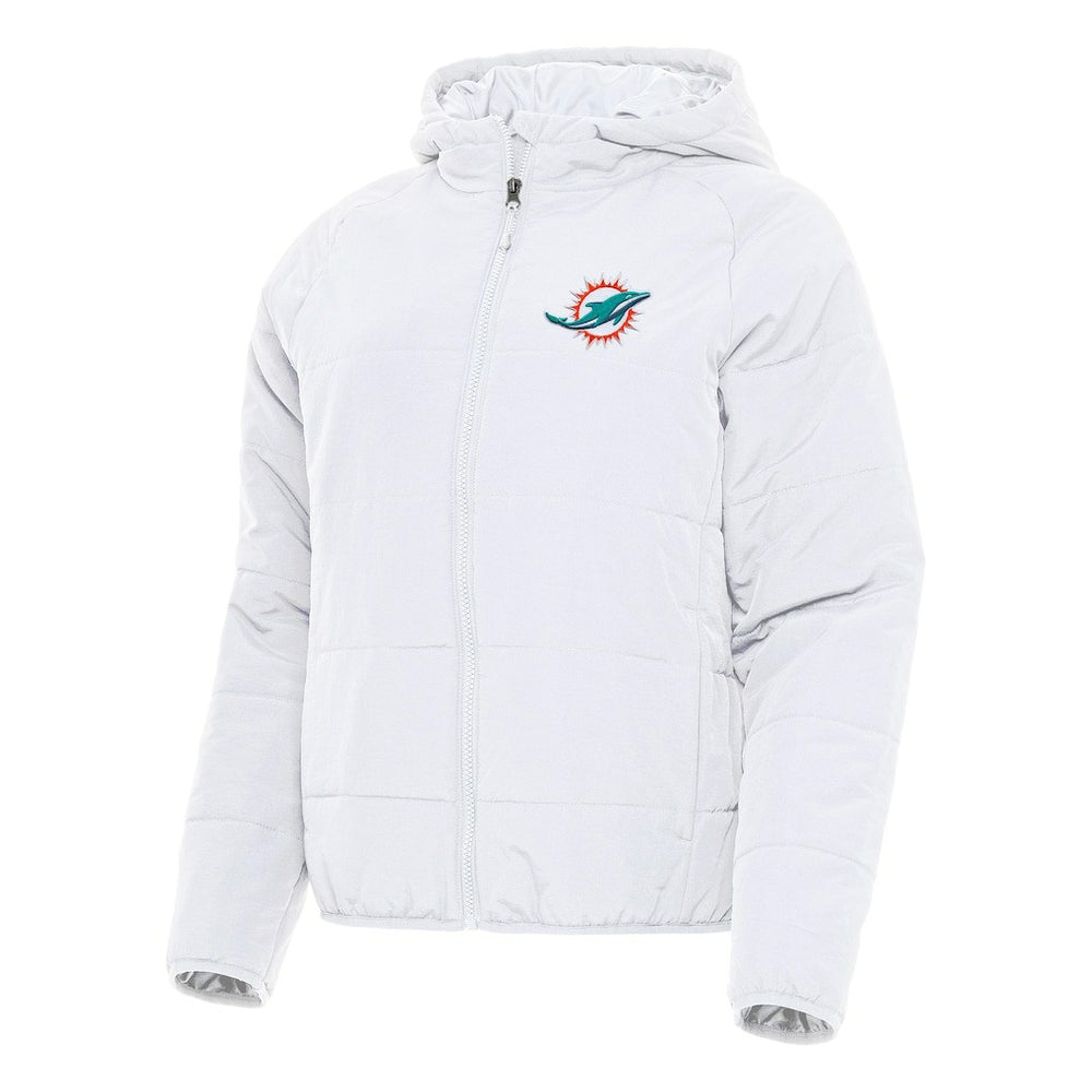Miami Dolphins Antigua Women's Universe Full-Zip Hoodie Jacket - White Hoodies