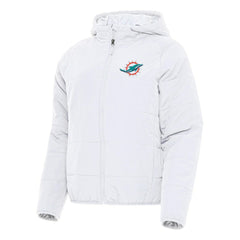 Miami Dolphins Antigua Women's Universe Full-Zip Hoodie Jacket - White Hoodies