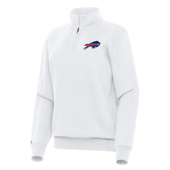 Buffalo Bills Antigua Women's Victory Quarter-Zip Top - White Tops