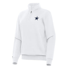 Dallas Cowboys Antigua Women's Victory Quarter-Zip Top - White Tops
