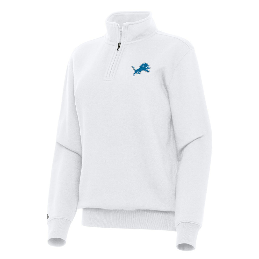 Detroit Lions Antigua Women's Victory Quarter-Zip Top - White Tops