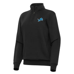 Detroit Lions Antigua Women's Victory Quarter-Zip Top - Black Tops