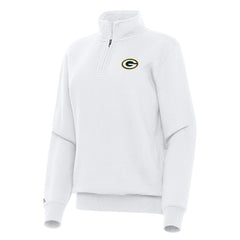 Green Bay Packers Antigua Women's Victory Quarter-Zip Top - White Tops