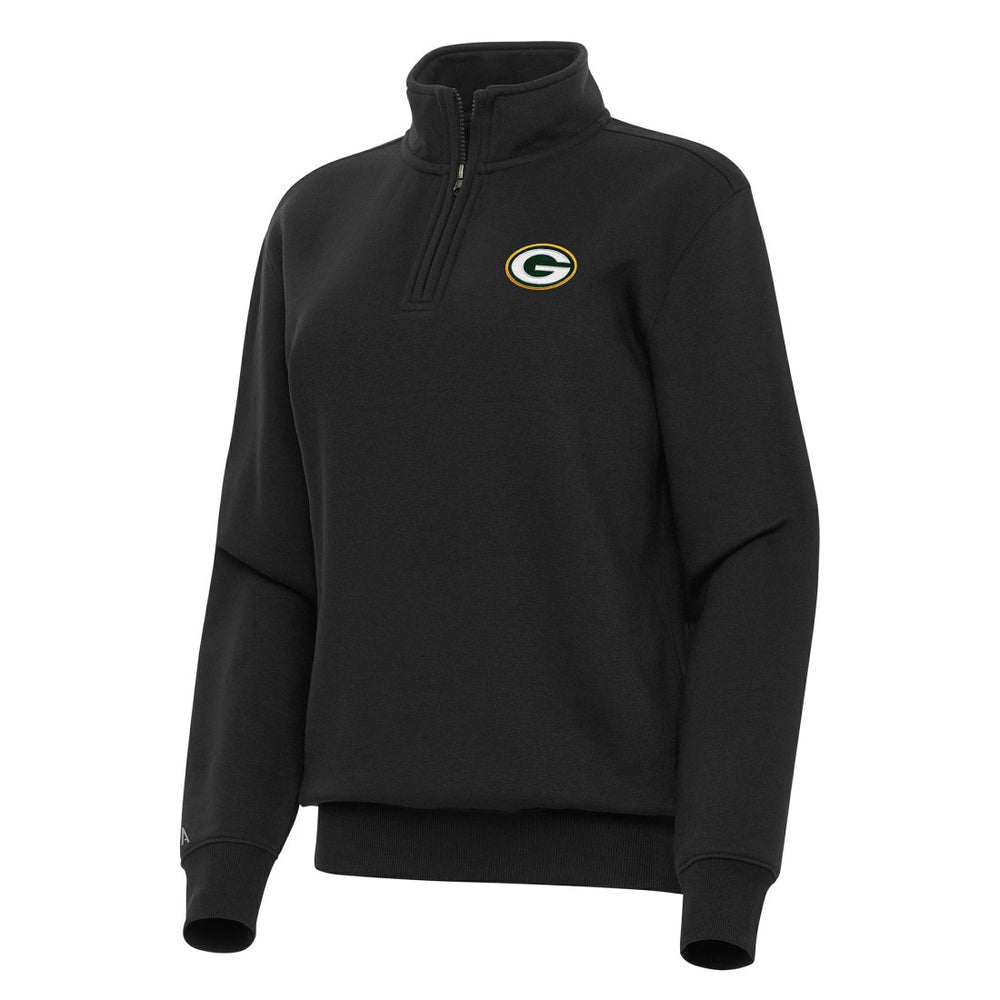 Green Bay Packers Antigua Women's Victory Quarter-Zip Top - Black Tops
