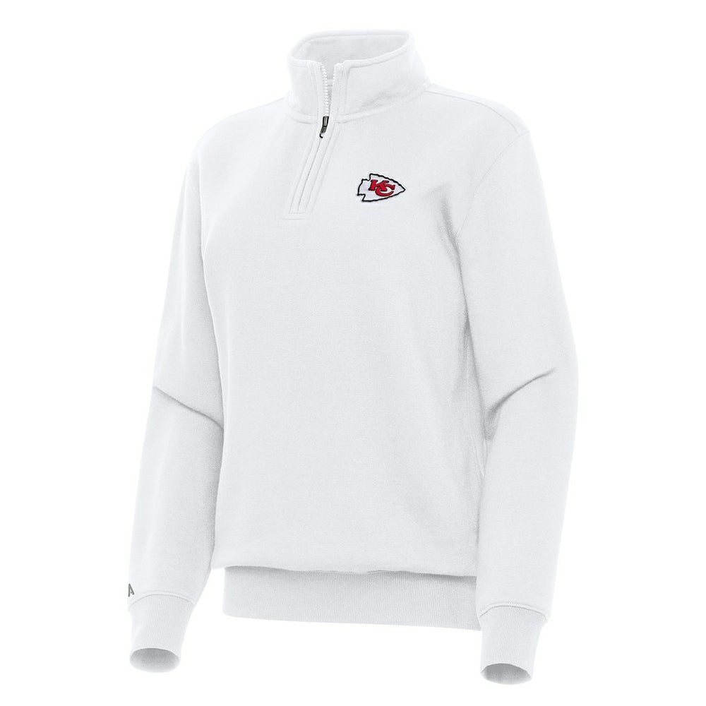 Kansas City Chiefs Antigua Women's Victory Quarter-Zip Top - White Tops