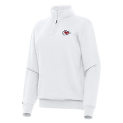 Kansas City Chiefs Antigua Women's Victory Quarter-Zip Top - White Tops