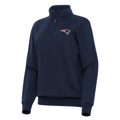 New England Patriots Antigua Women's Victory Quarter-Zip Top - Navy Tops