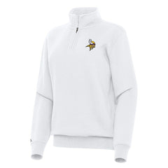 Minnesota Vikings Antigua Women's Victory Quarter-Zip Top - White Tops