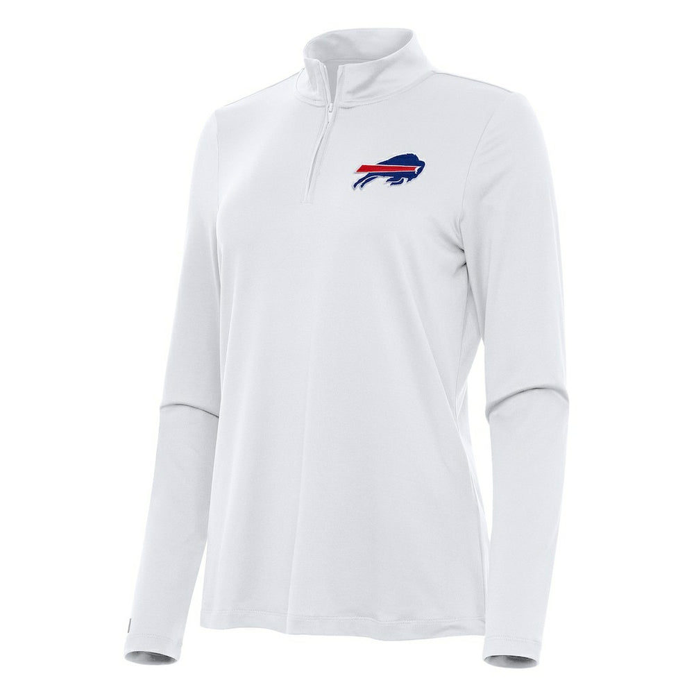 Buffalo Bills Antigua Women's Reprocess Quarter-Zip Top - White Tops