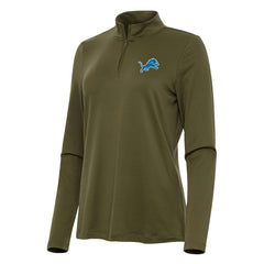 Detroit Lions Antigua Women's Reprocess Quarter-Zip Top - Olive Tops