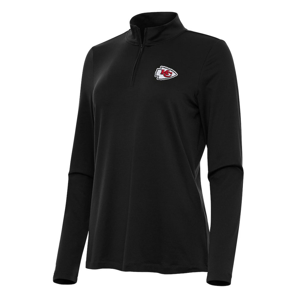 Kansas City Chiefs Antigua Women's Reprocess Quarter-Zip Top - Black Tops