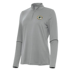 Green Bay Packers Antigua Women's Reprocess Quarter-Zip Top - Gray Tops