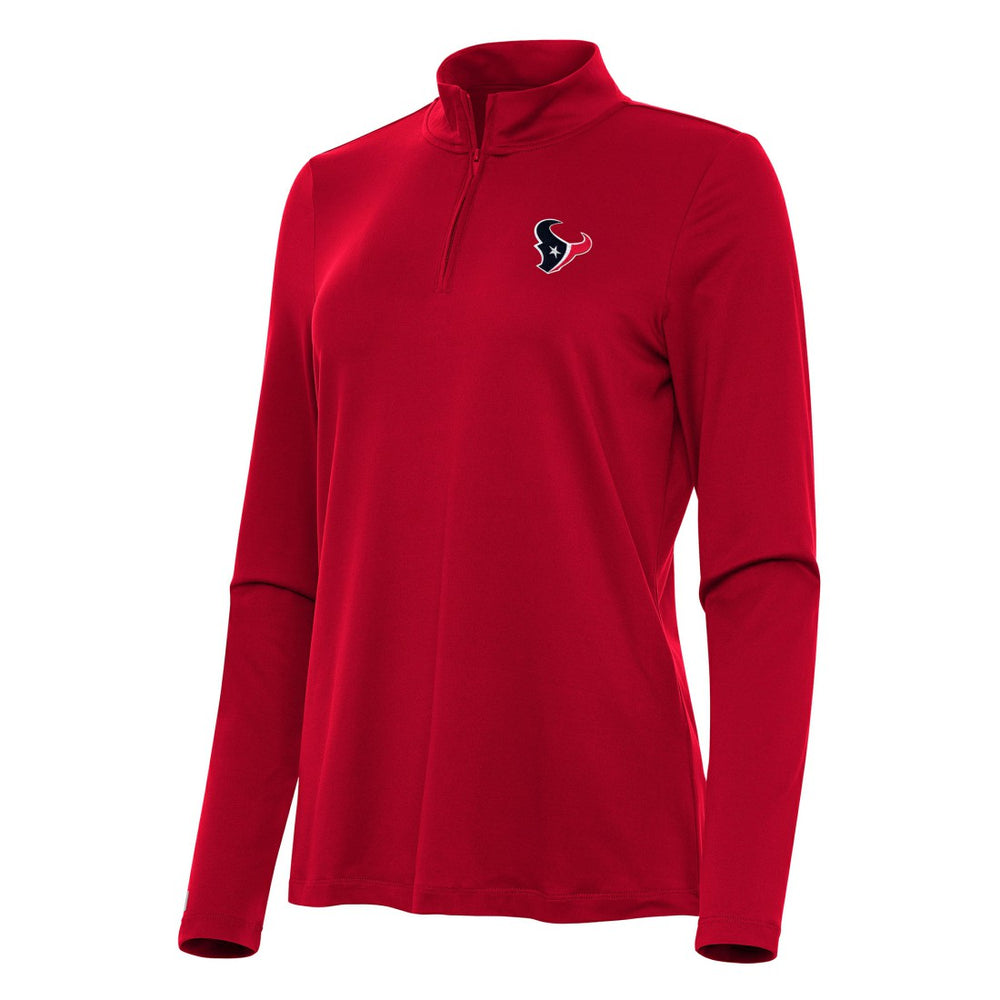 Houston Texans Antigua Women's Reprocess Quarter-Zip Top - Red Tops
