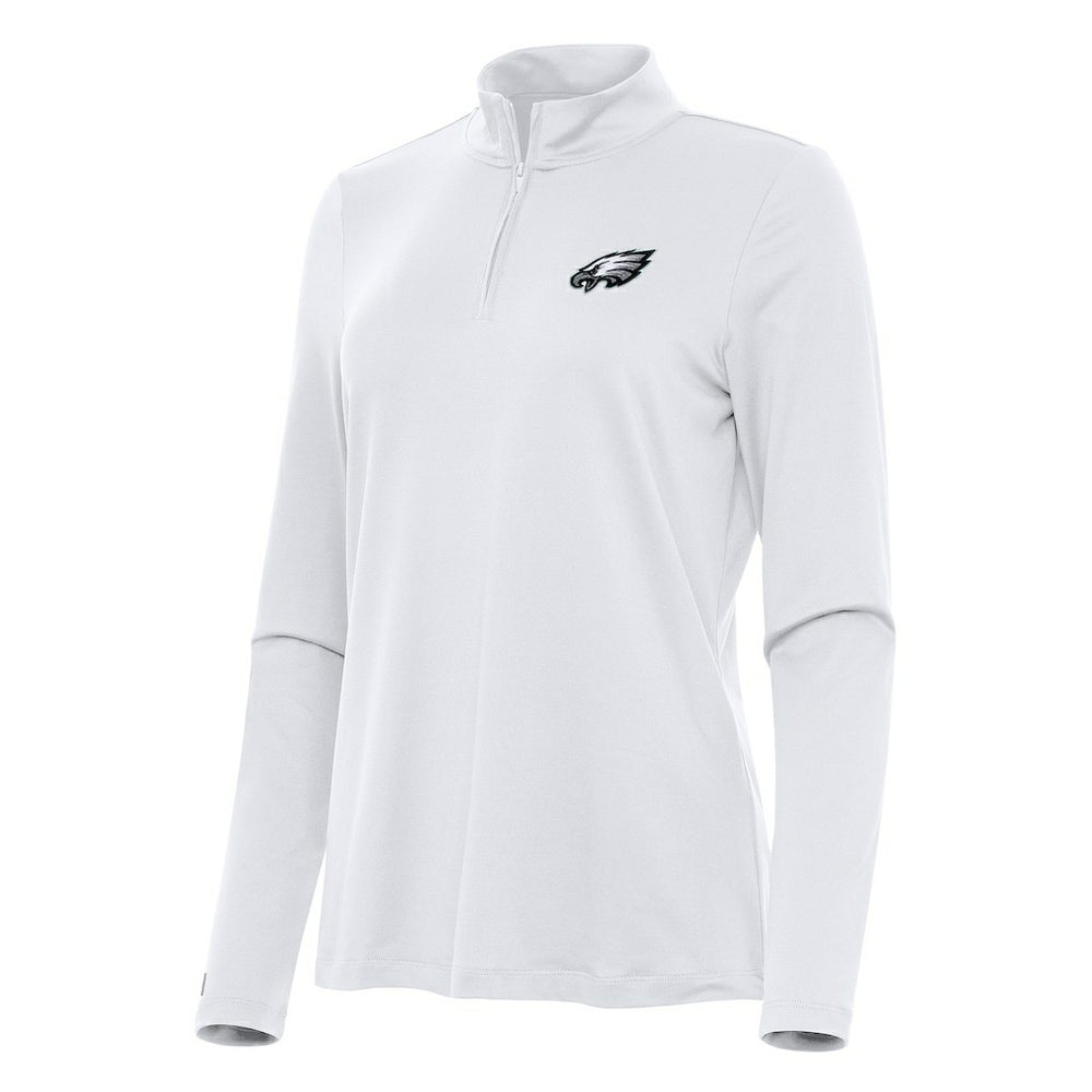 Philadelphia Eagles Antigua Women's Reprocess Quarter-Zip Top - White Tops