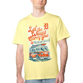 Detroit Tigers Margaritaville Bus Waves Graphic T-Shirt - Yellow T-shirts