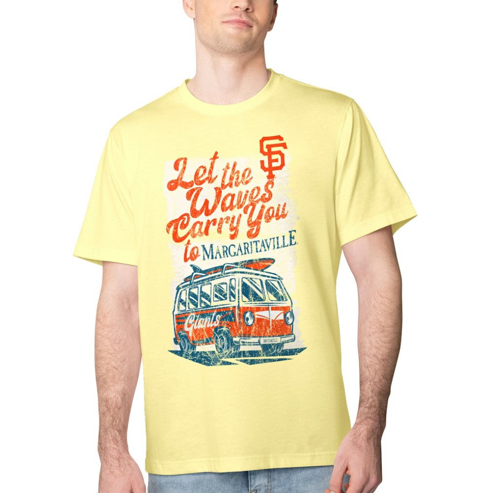 San Francisco Giants Margaritaville Bus Waves Graphic T-Shirt - Yellow T-shirts