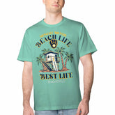 Milwaukee Brewers Margaritaville Beach Hut Graphic T-Shirt - Mint T-shirts