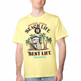 Houston Astros Margaritaville Beach Hut Graphic T-Shirt - Yellow T-shirts