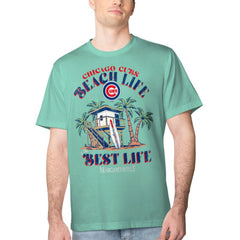 Chicago Cubs Margaritaville Beach Hut Graphic T-Shirt - Mint T-shirts