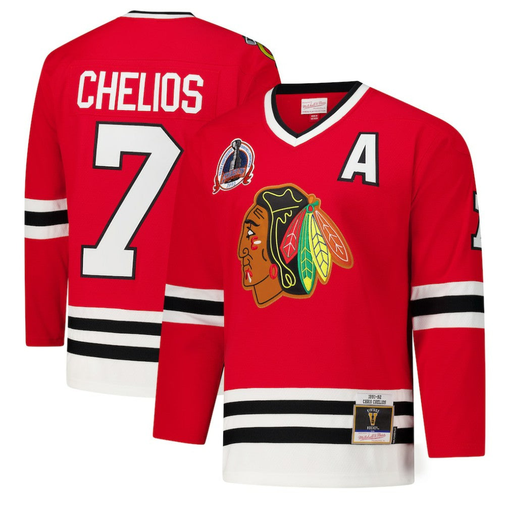 Chris Chelios Chicago Blackhawks 1991-92 Power Play Jersey - Red | US 201979146